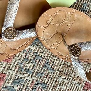 Coach Beige and Brown Sandals